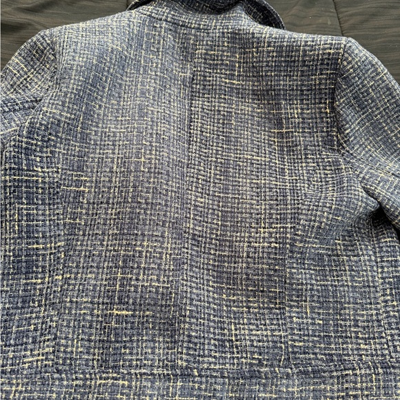 Aqua Navy Tweed Jacket with Metallic Accents - Picture 5 of 6